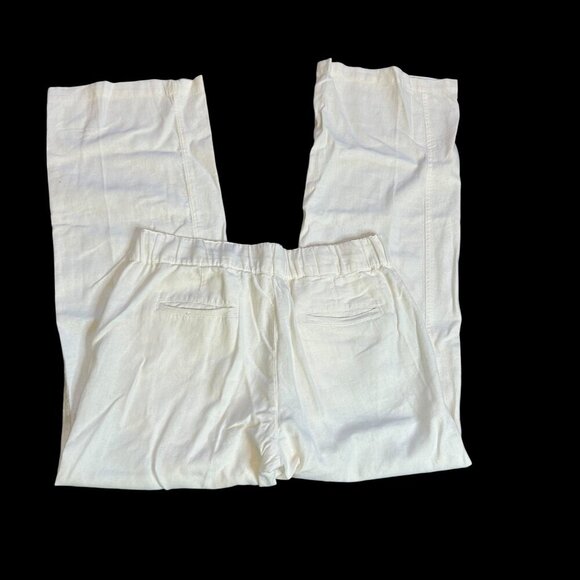 Caslon White Linen Blend Coastal Wide Leg Drawstring Pants Size XS - Picture 4 of 7